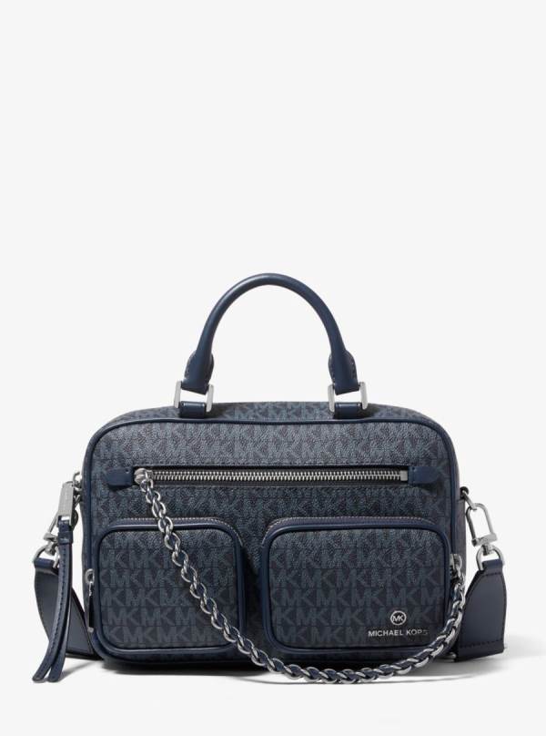 Damske Crossbody Kabelka Michael Kors Elliot Medium Logo Modre - Kabelky Michael Kors Slevy | SBRQV-0647